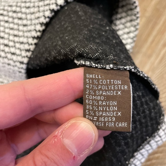 J. McLaughlin black white knee length dress 3/4 sleeve xs workwear spring career - Picture 5 of 7